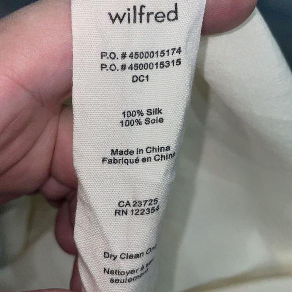 Wilfred Aritzia Women’s Silk Popover Long Blouse Tunic Top size XXS Ivory - Picture 8 of 11